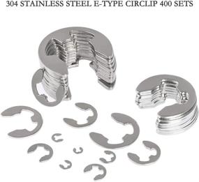 img 1 attached to 🔒 Get Organized with the [400Pcs] E-Clip Circlip Ring - Versatile 13 Sizes External 304 Stainless Steel Retaining Ring Assortment Kit (Silver)