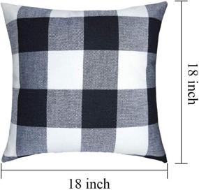 img 3 attached to 🔳 HaiMay Pack of 6 - 18x18 Inch Pillow Cover, Buffalo Plaid Black White Check, Plaid Cushion Decorative Pillows, Cotton Linen Throw Pillow Covers