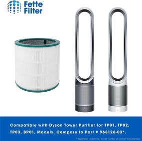 img 1 attached to 🌬️ Fette Filter - Air Purifier True HEPA Premium Grade Filters (2 Pack) Compatible with Dyson Tower Purifier Pure Cool Link TP00, TP01, TP02, TP03, BP01, AM11 Models. Compare to Part Number 968126-03