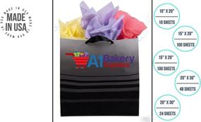 img 2 attached to 🎁 Premium Black Gift Wrapping Tissue Paper - 150 Sheets, 15"x20" by A1BakerySupplies