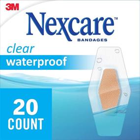 img 3 attached to 🩹 Nexcare Waterproof Hypoallergenic Bandages, Clear, 1.06" x 2.25", One Size, Brown, 20 Count