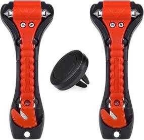 img 4 attached to 🔨 Raniaco Car Safety Hammer Set of 2 - Window Breaker, Seatbelt Cutter, Multi-Purpose Life-Saving Tool with Phone Holders