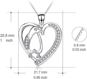img 2 attached to 🐧 Ожерелье с пингвином - пингвин из кубического циркония из серебра 925 пробы, украшение в форме сердца для женщин и девочек, 18 дюймов.