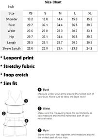 img 2 attached to MAKEMECHIC Leopard Stretchy Bodysuit Leotard Women's Clothing for Bodysuits