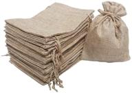 🎁 25 pieces of burlap drawstring linen pouches for wedding favors, diy craft, present, snacks - 7" x 5" burlap gift bags logo