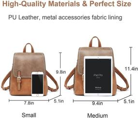 img 3 attached to 🎒 Women's Anti-Theft Leather Rucksack Handbags & Wallets with Backpack Design