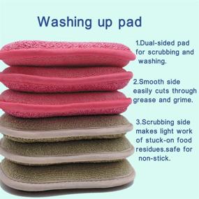 img 2 attached to 🧽 Effortless Cleaning: 6-Pack Premium Multi-Purpose Scrub Sponges for Kitchen Dishes - Non-Scratch Microfiber Sponge with Heavy Duty Scouring Power