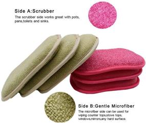 img 3 attached to 🧽 Effortless Cleaning: 6-Pack Premium Multi-Purpose Scrub Sponges for Kitchen Dishes - Non-Scratch Microfiber Sponge with Heavy Duty Scouring Power