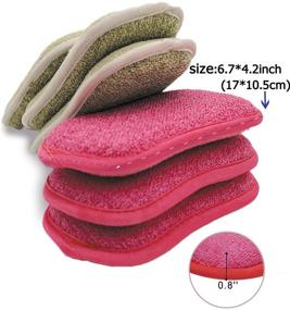 img 1 attached to 🧽 Effortless Cleaning: 6-Pack Premium Multi-Purpose Scrub Sponges for Kitchen Dishes - Non-Scratch Microfiber Sponge with Heavy Duty Scouring Power