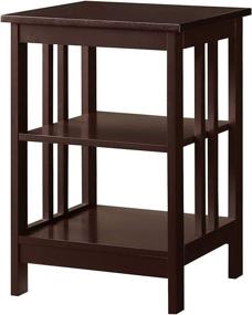 img 4 attached to 🏢 Convenience Concepts Mission End Table - Sleek Espresso Design for Effortless Organization