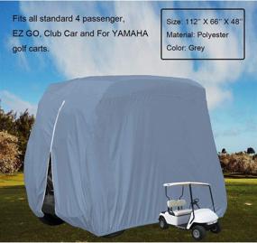 img 3 attached to 🏌️ Waterproof 420D Golf Cart Cover for EZ-GO Club Car Yamaha Golf Carts - 4 Passenger, Sunproof Dustproof 4 Seat Club Car Cover - Outdoor Cover for Golf Cart Up to 112 Inch