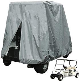 img 4 attached to 🏌️ Waterproof 420D Golf Cart Cover for EZ-GO Club Car Yamaha Golf Carts - 4 Passenger, Sunproof Dustproof 4 Seat Club Car Cover - Outdoor Cover for Golf Cart Up to 112 Inch