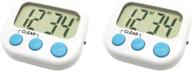 👨 andier 2 pack kitchen timer upgraded for cooking, big digits with loud alarm, magnetic backing, stand, large lcd display - white logo