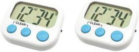 img 1 attached to 👨 Andier 2 Pack Kitchen Timer Upgraded for Cooking, Big Digits with Loud Alarm, Magnetic Backing, Stand, Large LCD Display - White