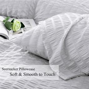 img 1 attached to Seersucker Textured Duvet Comforter Pillow