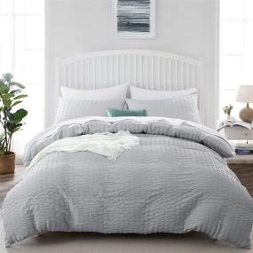 img 3 attached to Seersucker Textured Duvet Comforter Pillow
