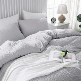 img 2 attached to Seersucker Textured Duvet Comforter Pillow