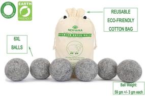 img 2 attached to 🐑 Premium quality organic wool dryer balls - Grey 6 XL: The ultimate reusable fabric softener made from 100% handcrafted New Zealand Merino wool