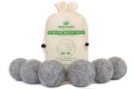 🐑 premium quality organic wool dryer balls - grey 6 xl: the ultimate reusable fabric softener made from 100% handcrafted new zealand merino wool logo