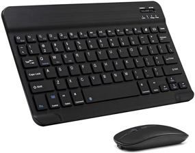 img 4 attached to 💻 Ultra-Slim Bluetooth Keyboard and Mouse Combo: Rechargeable Wireless Set for Apple iPad, iPhone, Samsung, and Android Devices - iOS 13 and Above, Windows Compatible (Black)