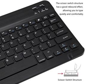 img 1 attached to 💻 Ultra-Slim Bluetooth Keyboard and Mouse Combo: Rechargeable Wireless Set for Apple iPad, iPhone, Samsung, and Android Devices - iOS 13 and Above, Windows Compatible (Black)