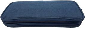 img 1 attached to CLORCY Dark Blue Knitting Needle Case: Compact, Stylish, 🧶 and Durable - Perfect for Storing 10-inch Double-Layer Needles (Case Only)
