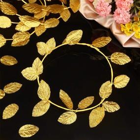 img 2 attached to 🌿 WILLBOND 6 Pieces Roman Laurel Wreath Bay Leaf Headband: Exquisite Gold Ring Masquerade Accessory Set for Halloween Decorations