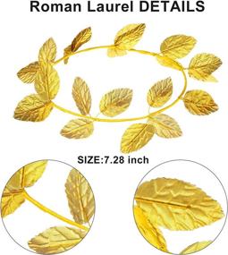 img 3 attached to 🌿 WILLBOND 6 Pieces Roman Laurel Wreath Bay Leaf Headband: Exquisite Gold Ring Masquerade Accessory Set for Halloween Decorations