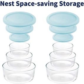 img 1 attached to Luvan Set of 6 Round Glass Food Storage Containers: Airtight Lids, BPA-Free 🍽️ (2cup/4cup/7cup) - Dishwasher, Freezer, Microwave Safe Bowls for Meal Prepping, Leftover Storage, Space-saving Nesting