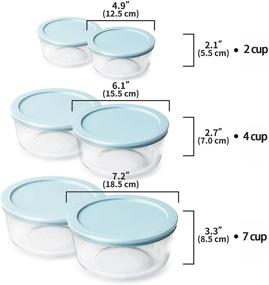 img 3 attached to Luvan Set of 6 Round Glass Food Storage Containers: Airtight Lids, BPA-Free 🍽️ (2cup/4cup/7cup) - Dishwasher, Freezer, Microwave Safe Bowls for Meal Prepping, Leftover Storage, Space-saving Nesting