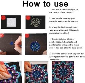 img 3 attached to 36 Piece Mandala Dotting Tools Stencil Set with Zipper Storage 🎨 Bag - Ideal for Rock Painting, Drawing, Crafts, Nail Art Supplies for Kids