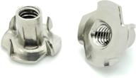 🔩 100 pack of 1/4-20 x 7/16" stainless steel four prong tee nuts by snug fasteners logo