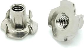 img 1 attached to 🔩 100 Pack of 1/4-20 x 7/16" Stainless Steel Four Prong Tee Nuts by SNUG Fasteners