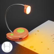 hongut kids rechargeable book light: clip on reading light with 2 lighting modes, blue light blocking, and bookmark function - perfect for bedtime reading - orange логотип