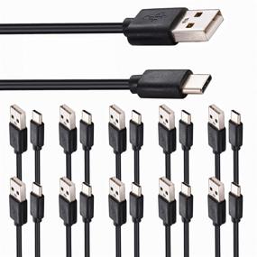 img 4 attached to 10-пачка кабелей USB Type C длиной 3,3 фута быстрой зарядки, TekSonic USB-A к USB-C пакет многоразовой зарядки - совместим с Samsung Galaxy S10 S9 S8 S20 S21 Plus A52 A21 A32 A11, Note 10 9 8, контроллером PS5.