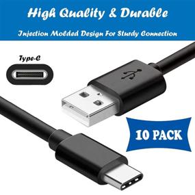 img 3 attached to 10-пачка кабелей USB Type C длиной 3,3 фута быстрой зарядки, TekSonic USB-A к USB-C пакет многоразовой зарядки - совместим с Samsung Galaxy S10 S9 S8 S20 S21 Plus A52 A21 A32 A11, Note 10 9 8, контроллером PS5.