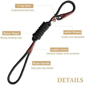 img 3 attached to 🐶 Durable Slip Lead Rope Dog Leash - BTINESFUL 5FT - No Pull Nylon Training Leash for Medium Large Dogs - 1/2" X 5', Black