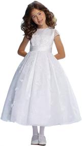 img 4 attached to 👗 DZdress Appliqued Tulle Flower Girl Dresses with Bow – Perfect for Pageants and Weddings