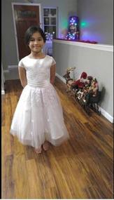 img 2 attached to 👗 DZdress Appliqued Tulle Flower Girl Dresses with Bow – Perfect for Pageants and Weddings