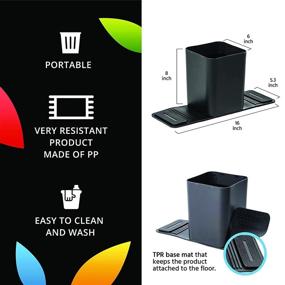 img 1 attached to Leak-Proof Car Trash Can Bin Waste Container with 40 Free Disposable Bags - Plastic Car Organizer and Automobile Garbage Can