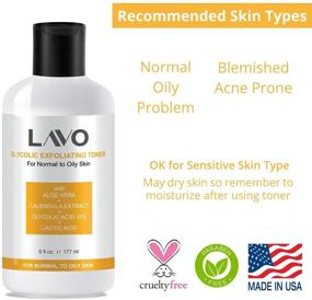 img 1 attached to 😍 LAVO Glycolic Acid Toner 10% - Advanced Facial Astringent for Oily, Problem, &amp; Acne Prone Skin - Targets Face Wrinkles, Fine Lines - Infused with Lactic Acid &amp; Vitamin C - Effective Pad Usage - Ideal for Men and Women