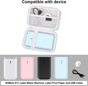 img 3 attached to Canboc Label Maker Case for NiiMbot D11 2021: Portable Wireless Connection Label Printer with Mesh Bag, Ideal for Home and Office Organization - Mint Green