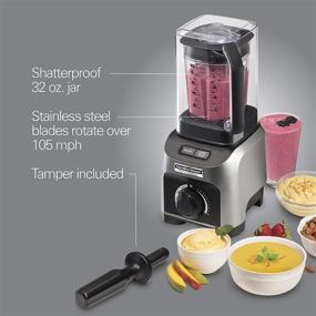 img 2 attached to Hassle-Free Blending: Hamilton Beach Professional Quiet Shield Blender with 1500W Power, 32oz BPA-Free Jar, 4 Programs & Variable Speed Dial for Puree, Ice Crush, Shakes, Smoothies - Silver (58870)