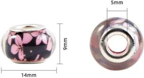 img 3 attached to 🌸 NBEADS 100PCS 14MM European Style Large Hole Acrylic Charms Beads Spacers with Flower Pattern - Perfect for European Charm Bracelet Creation