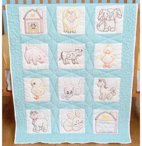 img 2 attached to 🐤 Discover the Charm of Jack Dempsey Stamped Nursery Quilt Blocks 9"x9" - Barnyard Friends - 12/pkg!