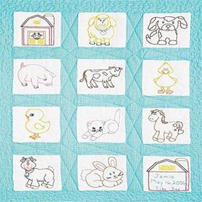 img 3 attached to 🐤 Discover the Charm of Jack Dempsey Stamped Nursery Quilt Blocks 9"x9" - Barnyard Friends - 12/pkg!