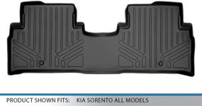 img 2 attached to 🔴 MAXLINER All-Weather Custom-Fit Black Floor Mat Liner Set for 2016-2020 Kia Sorento - 2nd Row Compatible