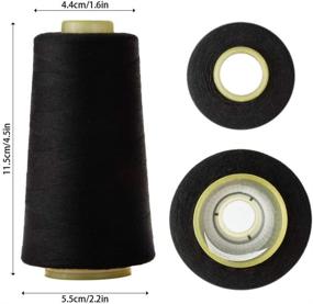 img 4 attached to 🧵 Premium Polyester Sewing Thread: All-Purpose Cone for Sewing, Quilting, Serger, Overlock Machine – 3000 Yards in Black