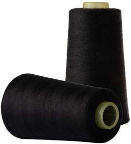 img 3 attached to 🧵 Premium Polyester Sewing Thread: All-Purpose Cone for Sewing, Quilting, Serger, Overlock Machine – 3000 Yards in Black