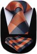 hisdern handkerchief classic stripe necktie men's accessories and ties, cummerbunds & pocket squares logo